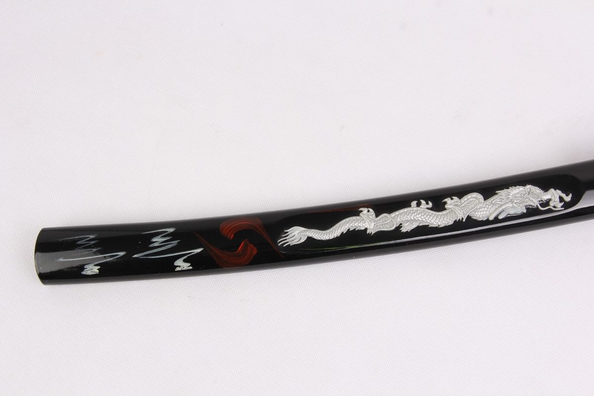 Set of 2 — Japanese Traditional Dragon Katana Wakizashi Silver - detail view 7