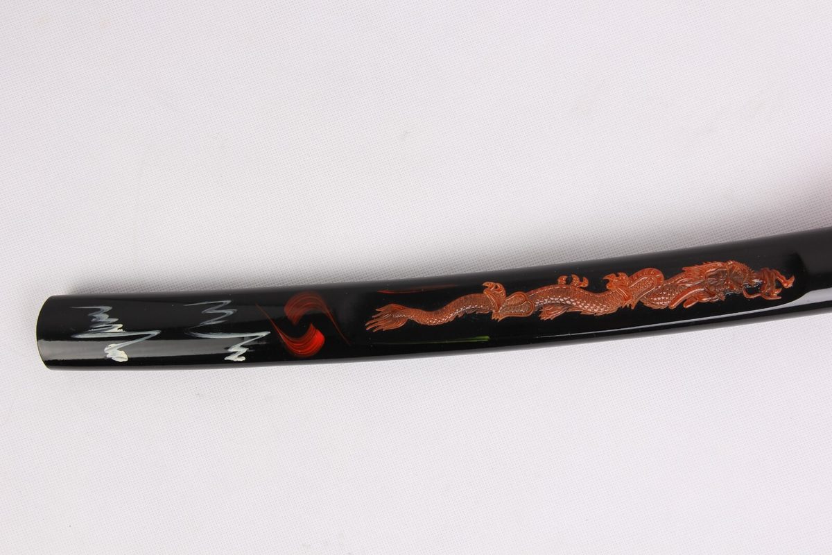 Set of 2 — Japanese Traditional Dragon Katana Wakizashi Red - detail view 7