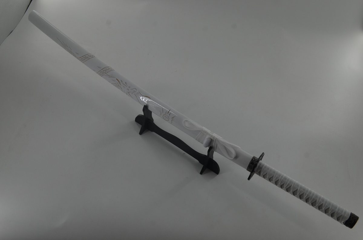 41" White Dragon Sword Katana Cosplay & Stand - detail view 2