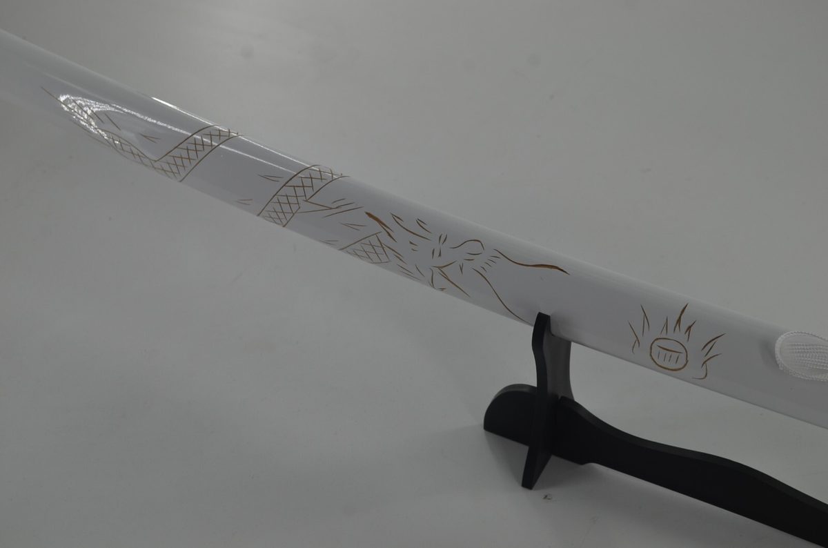 41" White Dragon Sword Katana Cosplay & Stand - detail view 5