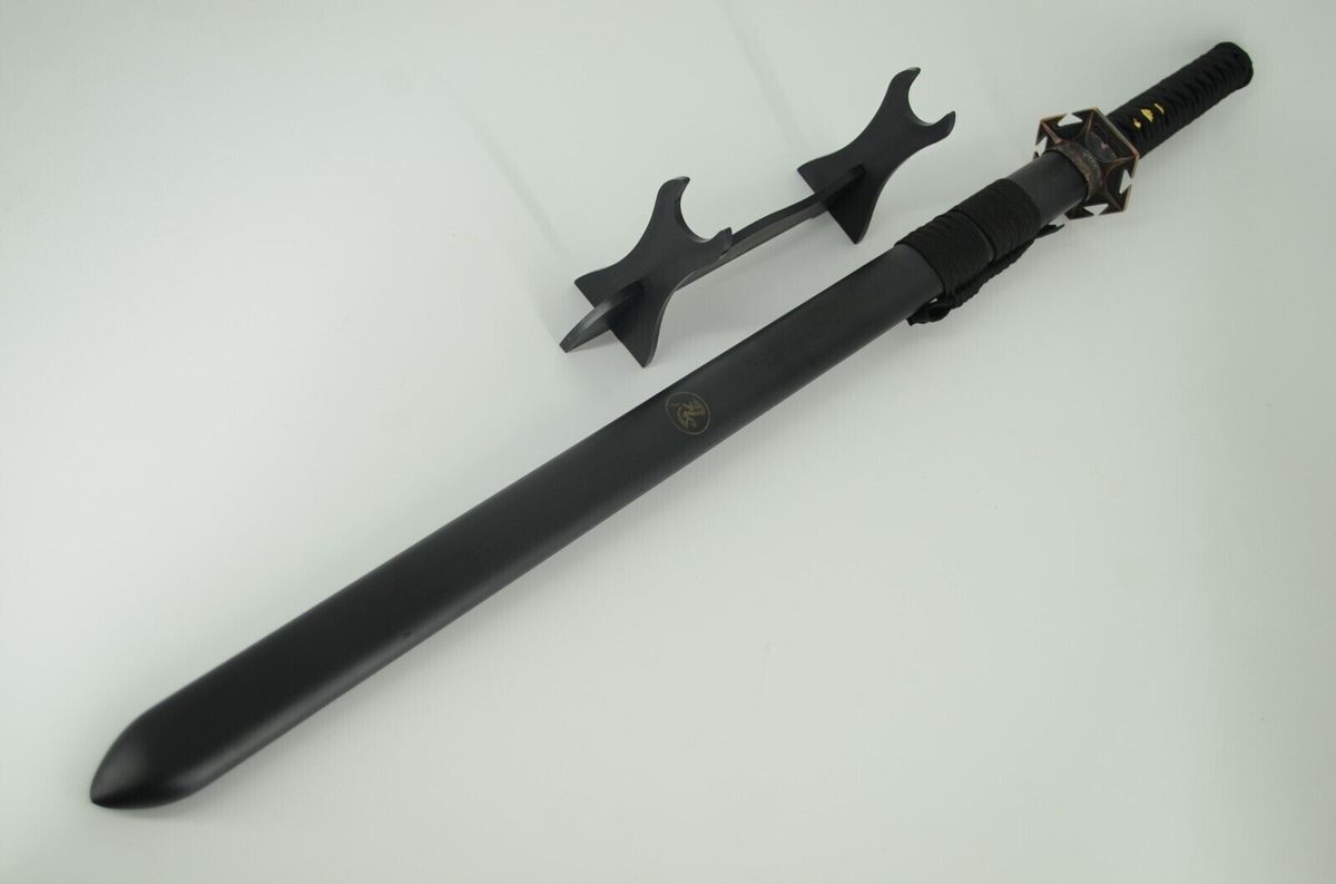Japanese Traditional Straight Katana Sword with Stand - detail view 6