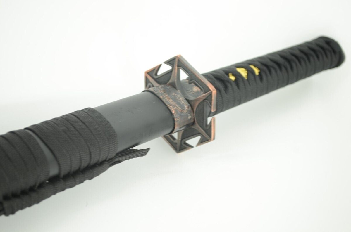Japanese Traditional Straight Katana Sword with Stand - detail view 7
