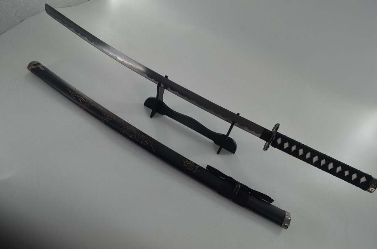 41" Black Dragon Sword Katana Cosplay & Stand - detail view 2