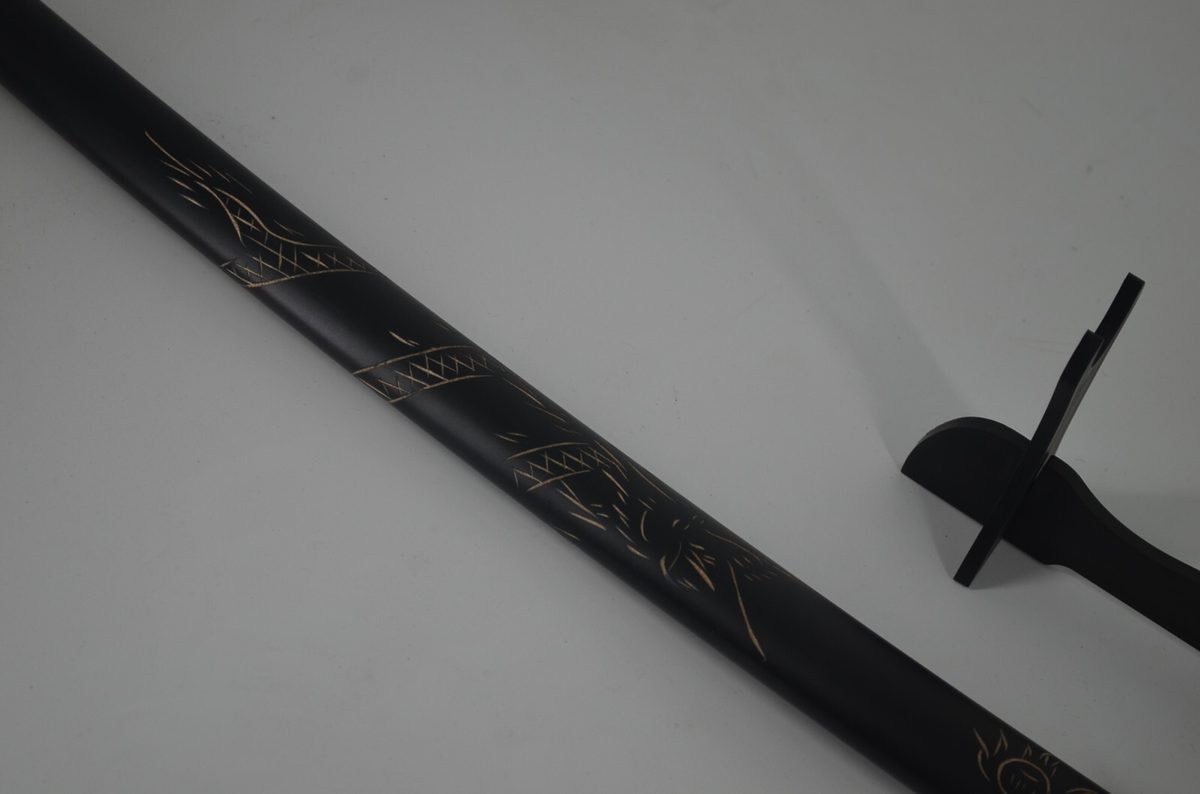 41" Black Dragon Sword Katana Cosplay & Stand - detail view 4