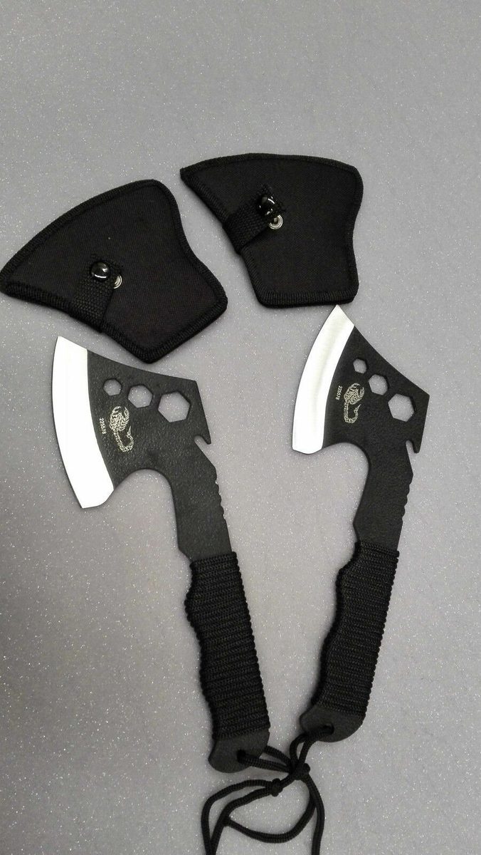 Set of 2 — Scorpion Throwing Axes — Collectible Display Set - detail view 5