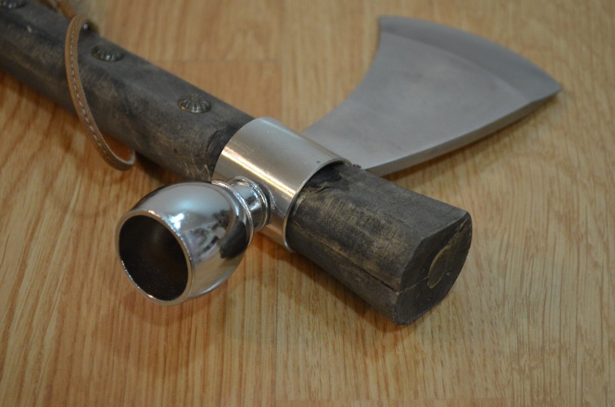 Fantasy Native American Tomahawk Hatchet — Display Replica Pipe - detail view 4