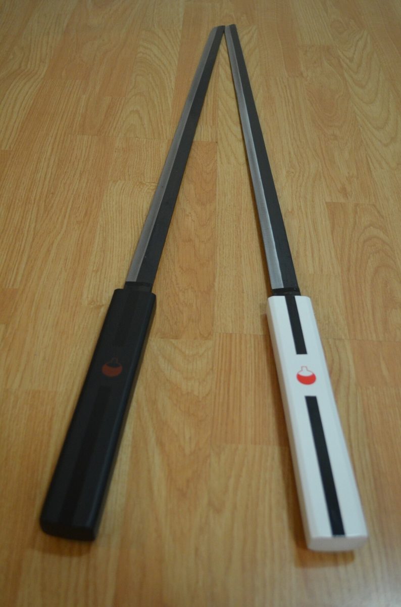 Set of 2 — Naruto Sasuke Grass Cutter White & Black Ninja Sword Carbon Steel Blade - detail view 6