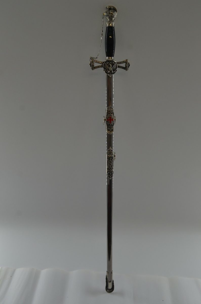 Full Steel Templar Knight of St. John Crusader Masonic Sword - detail view 4