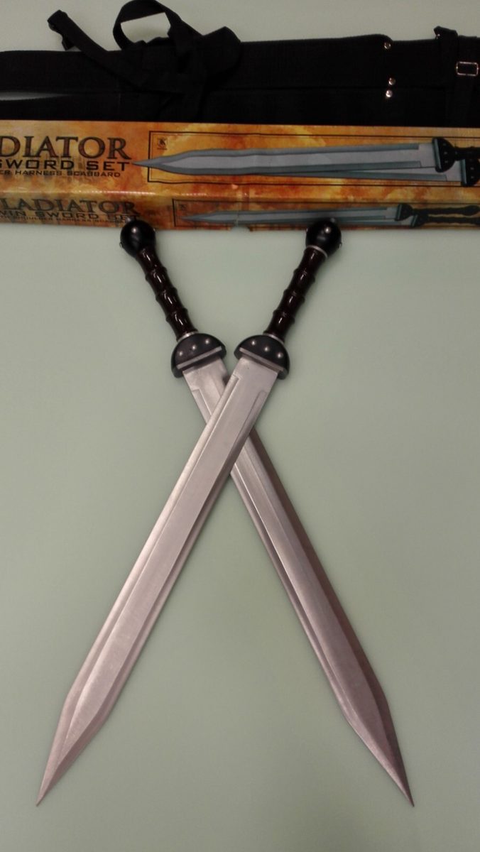 Set of 2 — Double Edged Gladiator Sword Roman Dagger - detail view 2