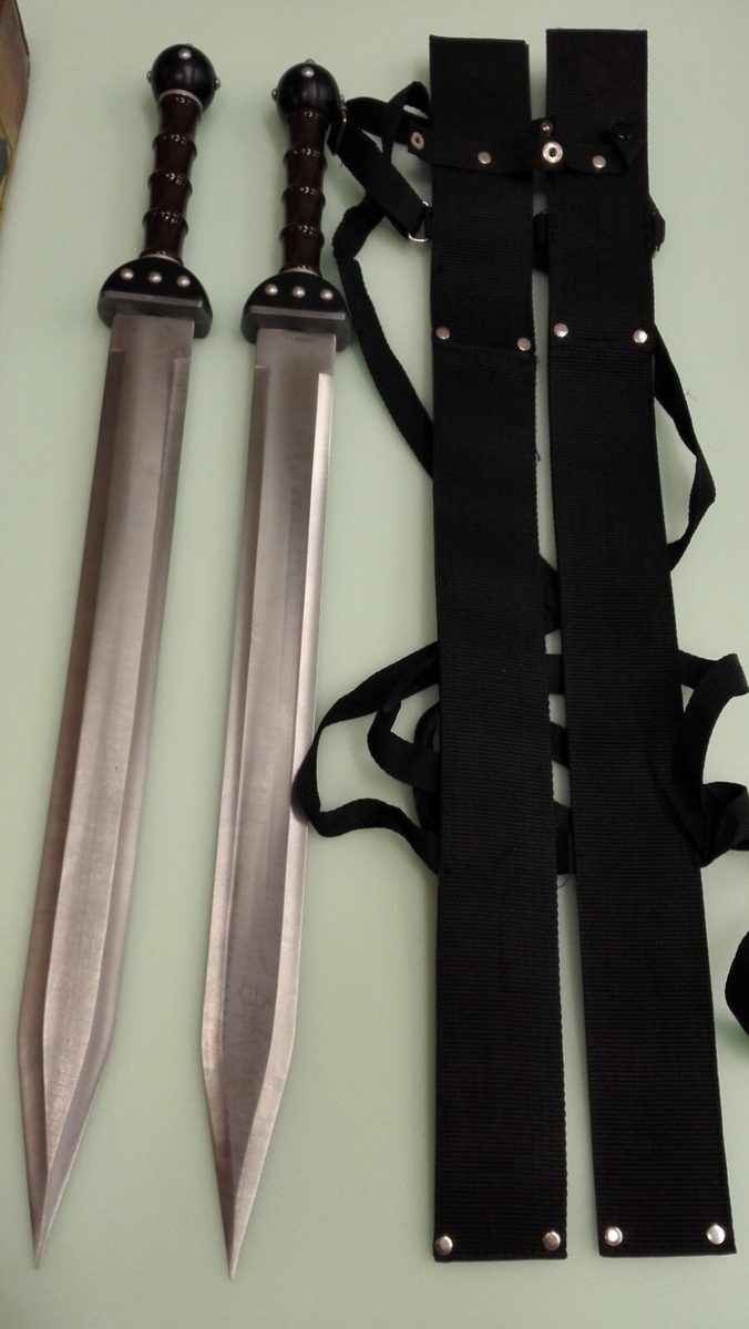 Set of 2 — Double Edged Gladiator Sword Roman Dagger - detail view 5