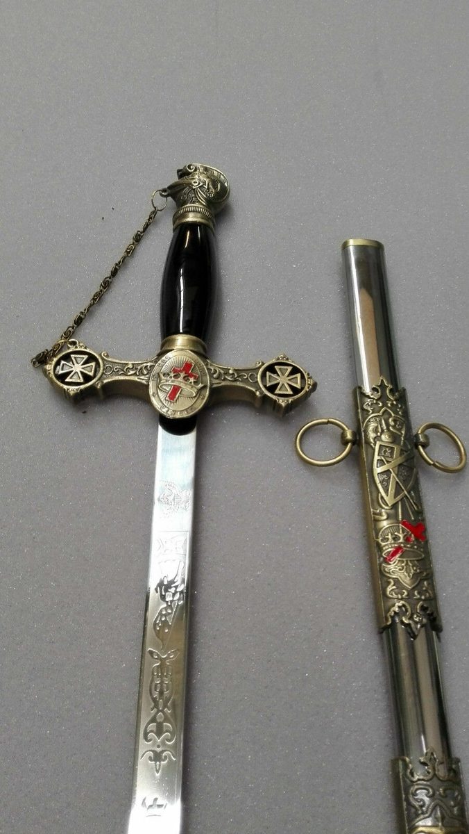 Masonic Templar Knight Sword, Crown Cross - detail view 3