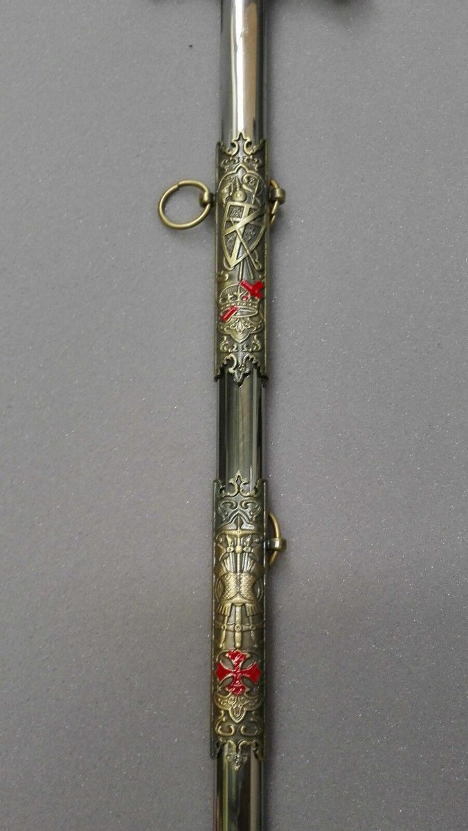 Masonic Templar Knight Sword, Crown Cross - detail view 5