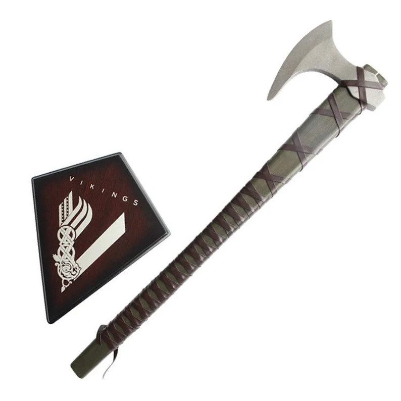 26" Metal Viking Axe of Ragnar with Wooden Plaque for Display - detail view 3