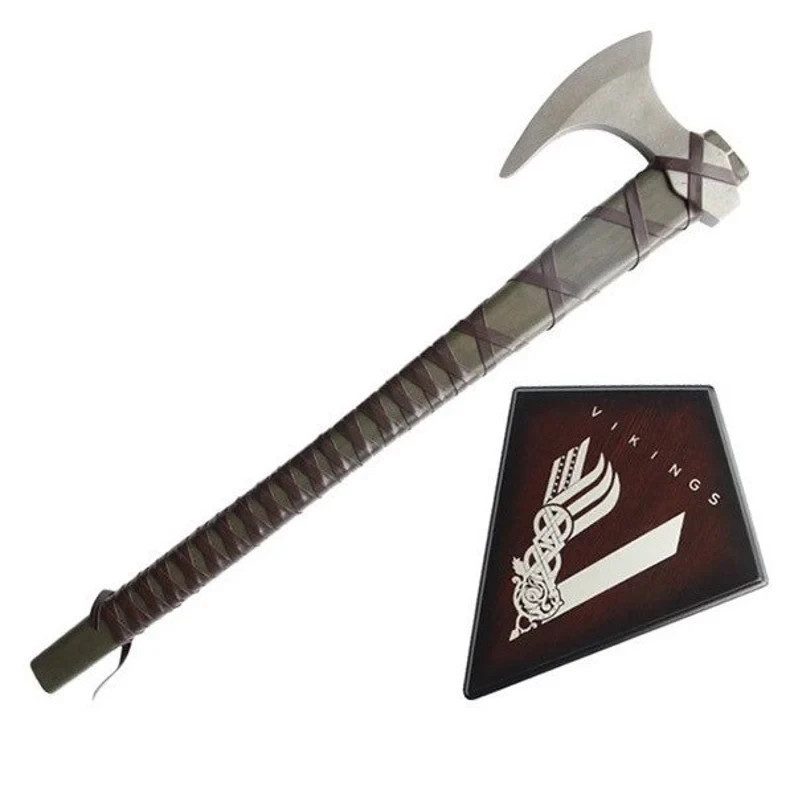 26" Metal Viking Axe of Ragnar with Wooden Plaque for Display - detail view 5
