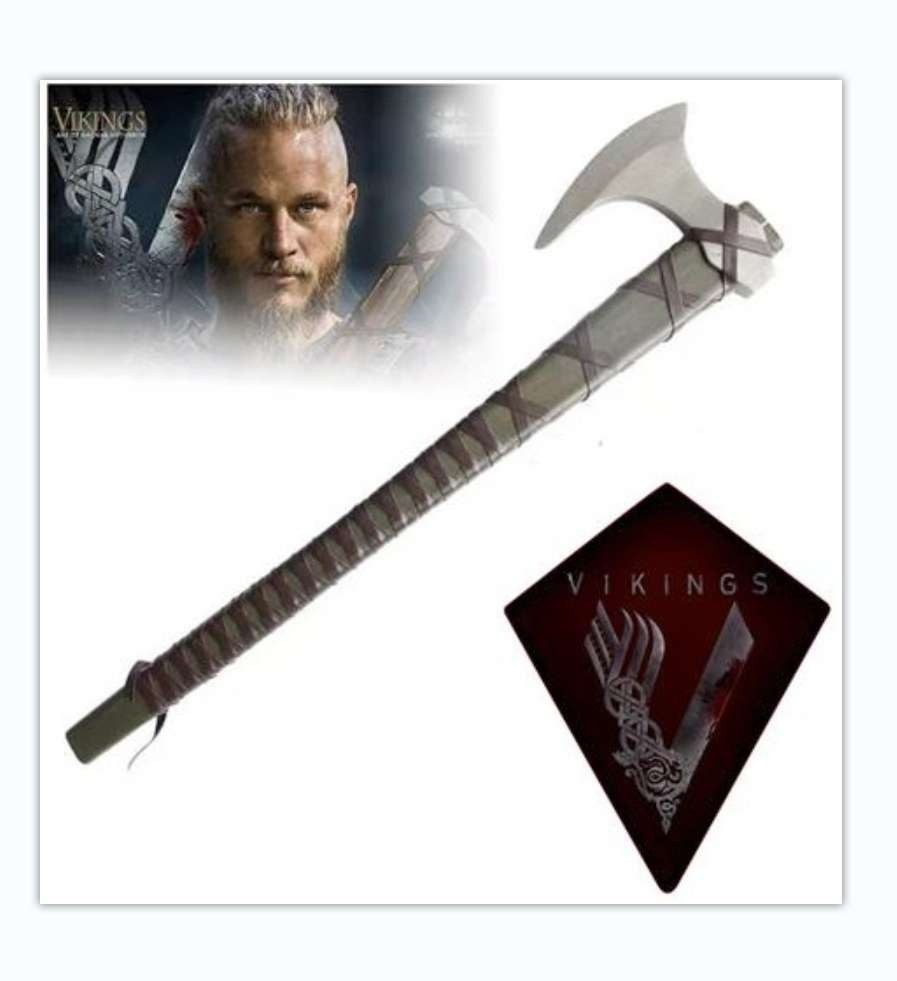 26" Metal Viking Axe of Ragnar with Wooden Plaque for Display - detail view 6